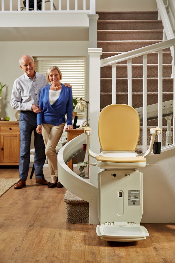Couple admiring their stairlift